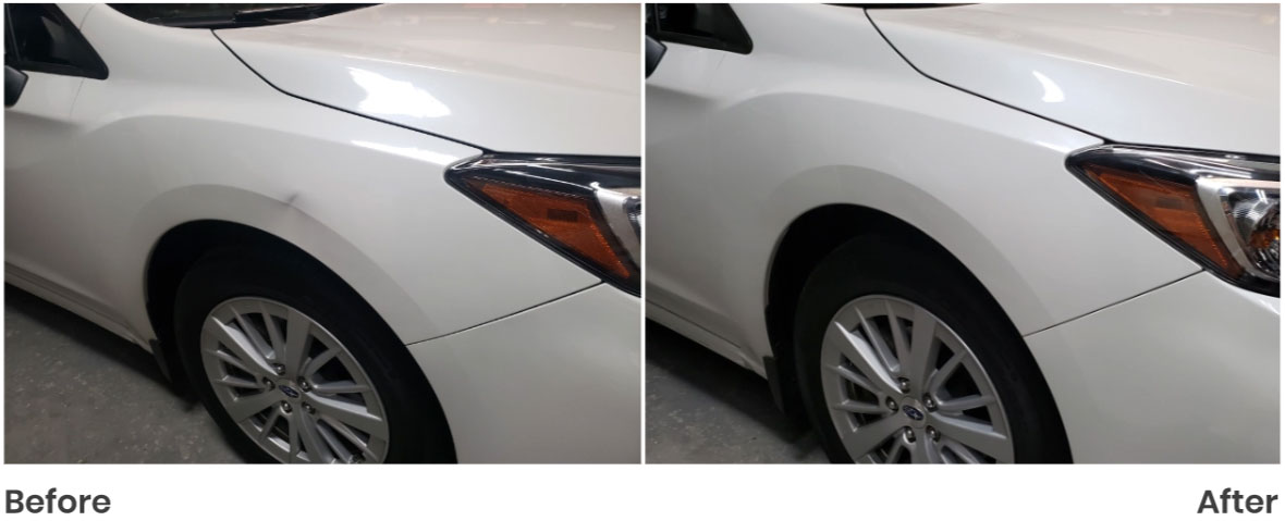 before and after dent