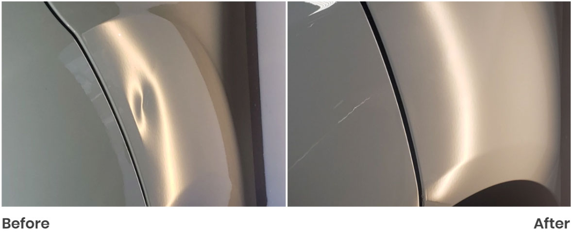 before and after dent